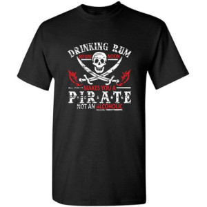 T-shirt Pirate "Pirate Rum" – Humour et Liberté Couleur Noir