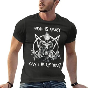 T-Shirt Gothique Message Satirique Satan - Divine Assistance