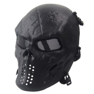 Masque Tête de Mort Pour Moto VTT ou Airsoft PaintBall avec lunettes de protection Gris Foncé