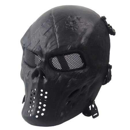 Masque Tête de Mort Pour Moto VTT ou Airsoft PaintBall avec lunettes de protection Gris Foncé
