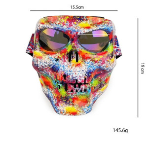 dimensions Masque de Protection Tête de Mort Vélo Moto, VTT ou Quad