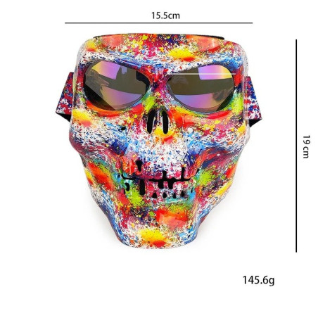 dimensions Masque de Protection Tête de Mort Vélo Moto, VTT ou Quad