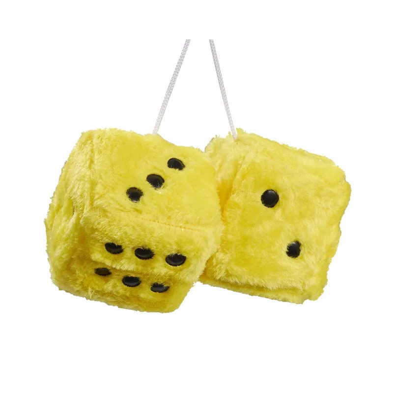 Lot De 2 Dés En Peluche à Suspendre - Rétroviseur Voiture, Décoration Maison - Style Rétro, Lavable - Cadeau Pour Amateurs D'Auto