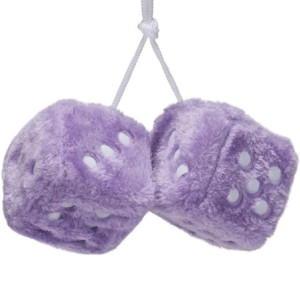 Dés en Peluche pour Rétroviseur de Voiture Couleur Violet