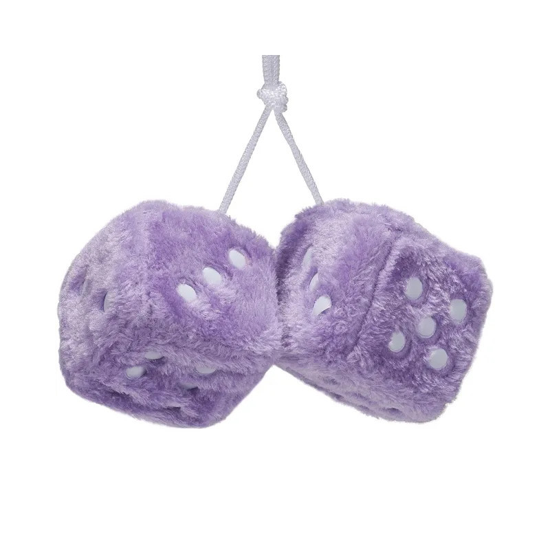 Dés en Peluche pour Rétroviseur de Voiture Couleur Violet