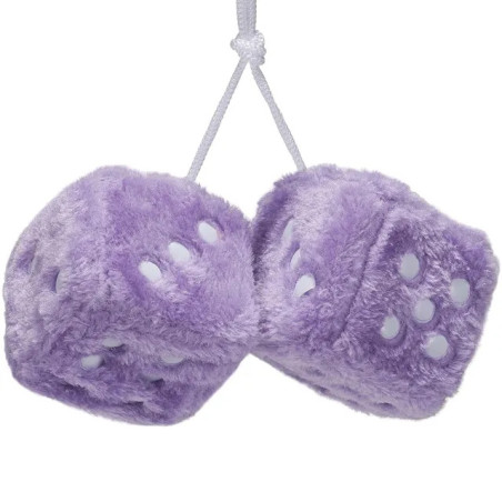 Dés en Peluche pour Rétroviseur de Voiture Couleur Violet