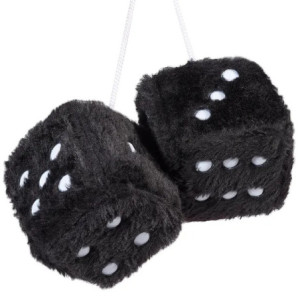Dés en Peluche pour Rétroviseur de Voiture Couleur Gris Foncé