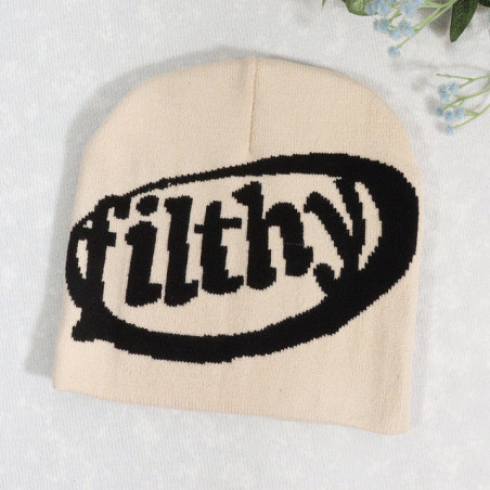 Bonnet avec inscription Filthy Modèle Beige