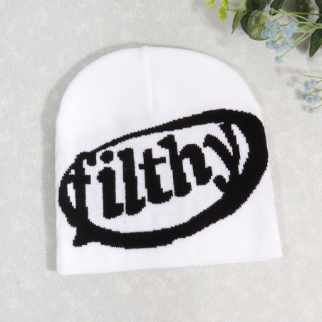Bonnet avec inscription Filthy Modèle Blanc