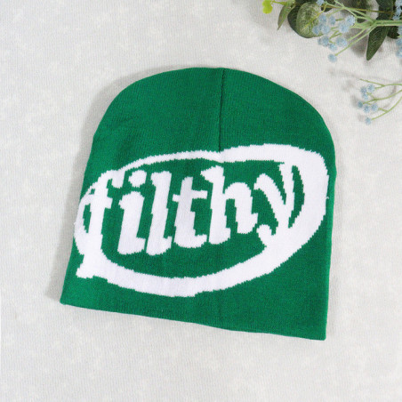 Bonnet avec inscription Filthy Modèle Vert
