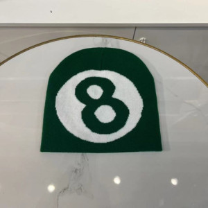 Bonnet en Tricot avec Boule de Billard Numéro 8 Couleur Vert