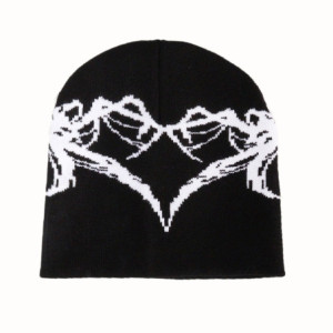 Bonnet Gothique Coeur en Toile d'Araignée Couleur Noir