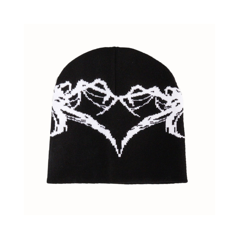 Bonnet Gothique Coeur en Toile d'Araignée Couleur Noir