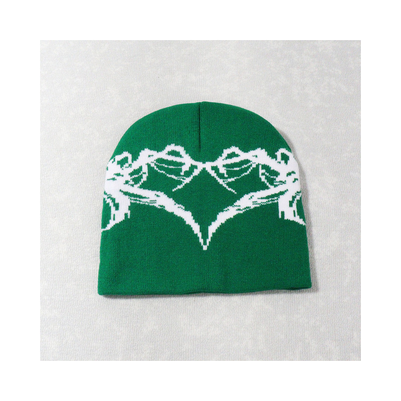 Bonnet Gothique Coeur en Toile d'Araignée Couleur Vert