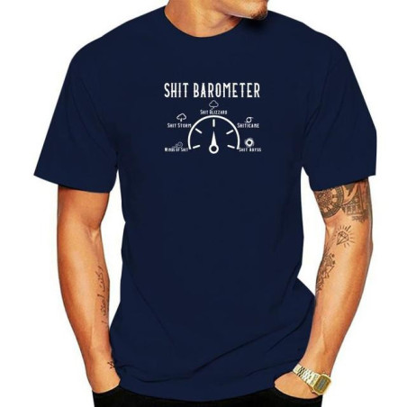 T-shir Rock Punk Shit Barometer pour hommes Couleur Bleu Marine