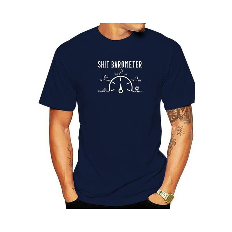 T-shir Rock Punk Shit Barometer pour hommes Couleur Bleu Marine
