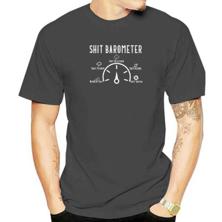 T-shir Rock Punk Shit Barometer pour hommes Couleur Gris