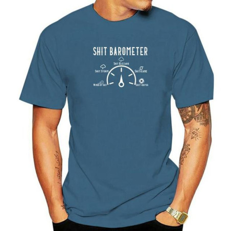 T-shir Rock Punk Shit Barometer pour hommes Couleur Bleu