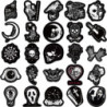 Détails Stickers Autocollants Noir et Blancs Skulls Gothiques - Lot de 10