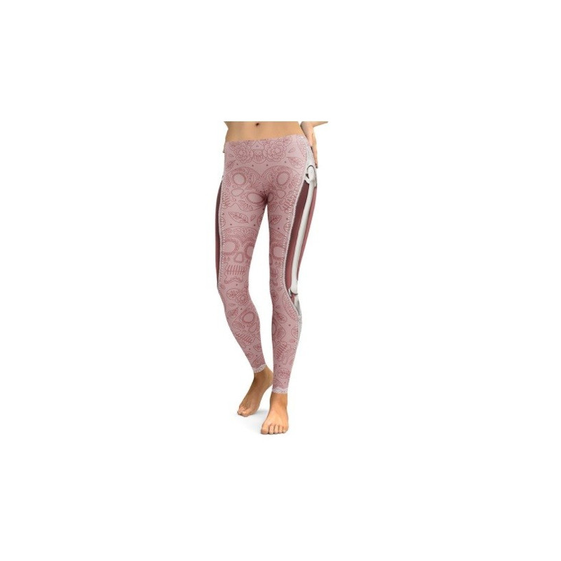 Legging Tête de Mort Rose