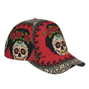 Vue côté Casquette Tête de Mort Santa Muerte