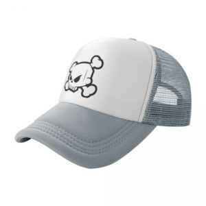 Casquette Tête de Mort Tête de Pïrate Cartoon Couleur Gris