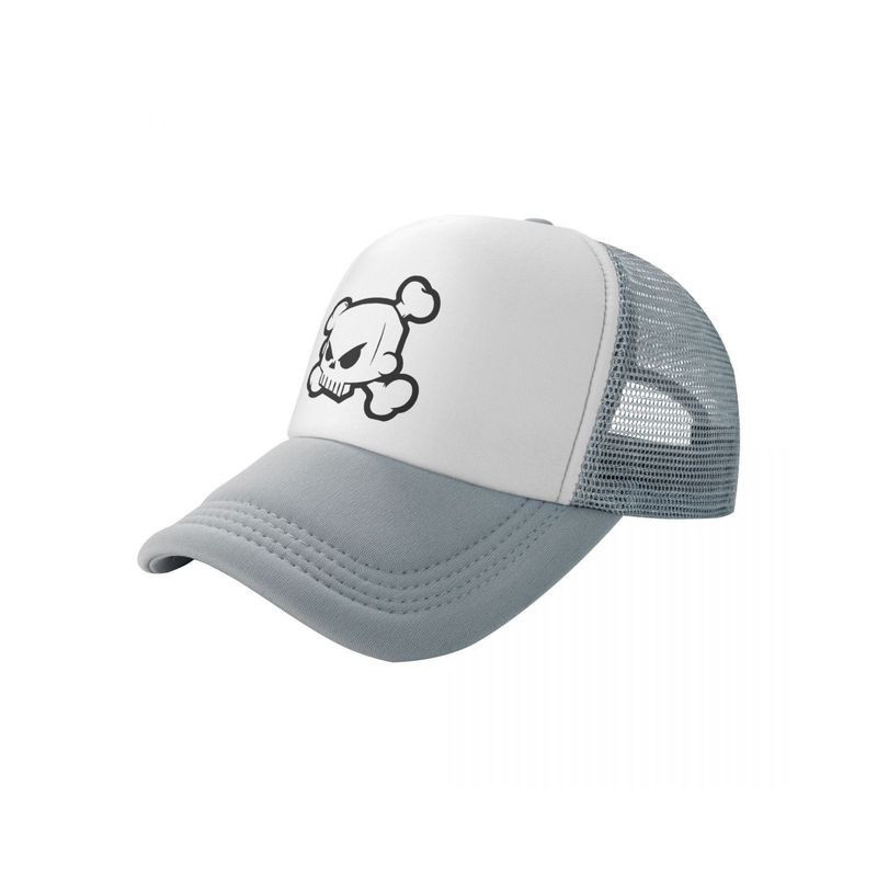 Casquette Tête de Mort Tête de Pïrate Cartoon Couleur Gris