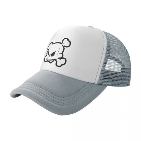 Casquette Tête de Mort Tête de Pïrate Cartoon Couleur Gris