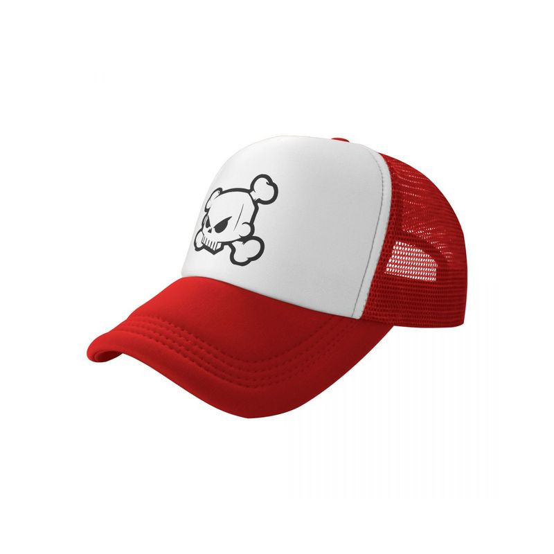 Casquette Tête de Mort Tête de Pïrate Cartoon Couleur Rouge