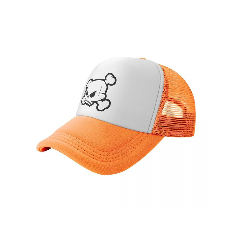 Casquette Tête de Mort Tête de Pïrate Cartoon Couleur Orange