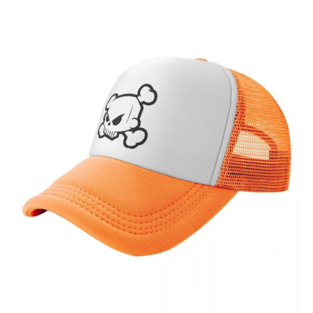 Casquette Tête de Mort Tête de Pïrate Cartoon Couleur Orange