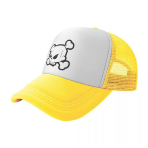 Casquette Tête de Mort Tête de Pïrate Cartoon Couleur Jaune