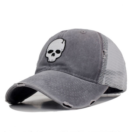 Casquette Tête de Mort Metal Skull Couleur Gris