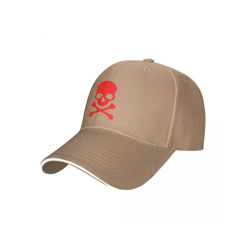 Casquette Tête de Mort Skull Rouge Couleur Beige
