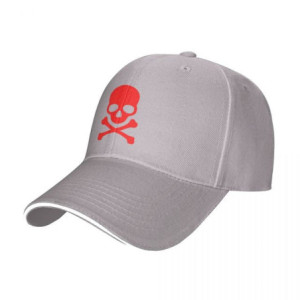 Casquette Tête de Mort Skull Rouge Couleur Gris