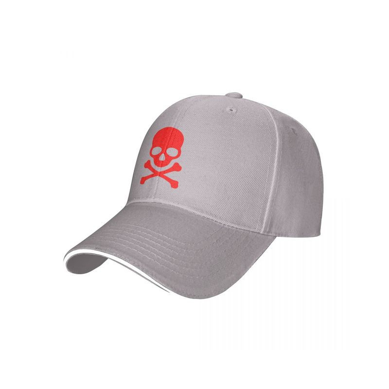 Casquette Tête de Mort Skull Rouge Couleur Gris