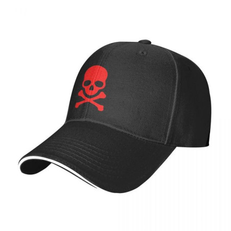 Casquette Tête de Mort Skull Rouge Couleur Noir