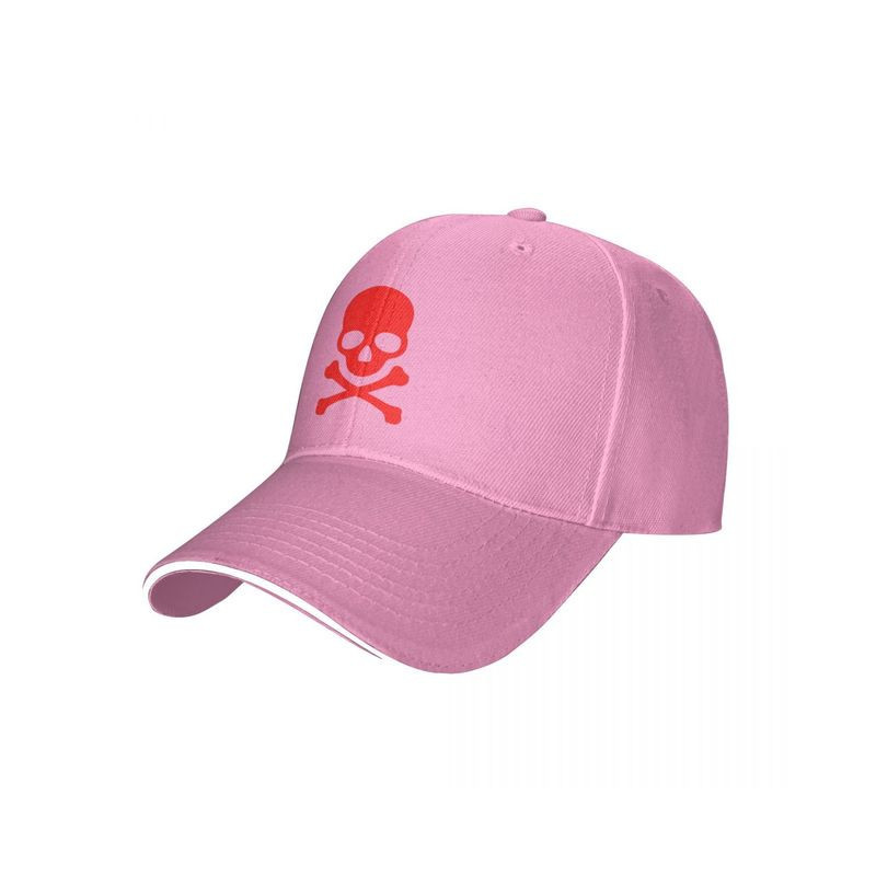 Casquette Tête de Mort Skull Rouge Couleur Rose
