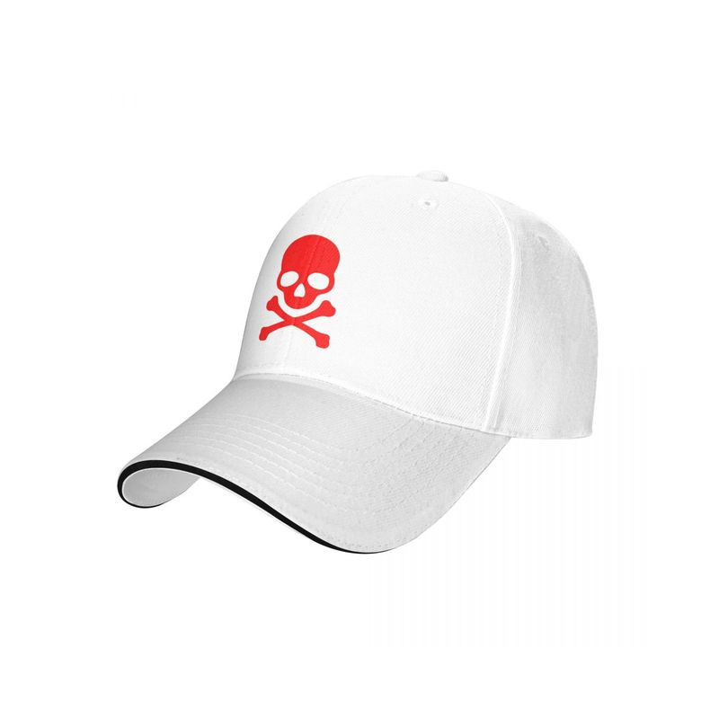 Casquette Tête de Mort Skull Rouge Couleur Blanc