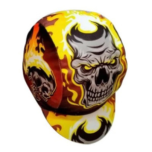 Casquette de Cyclisme "Flame Skull" avec Crâne de Feu