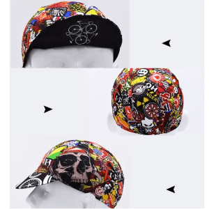 vue complète Casquette de Cyclisme Tête de Mort Crâne Pop Art