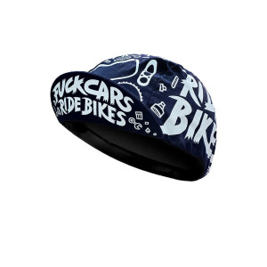 Casquette de Cyclisme Fuck Cars Ride Bikes - couleur bleu