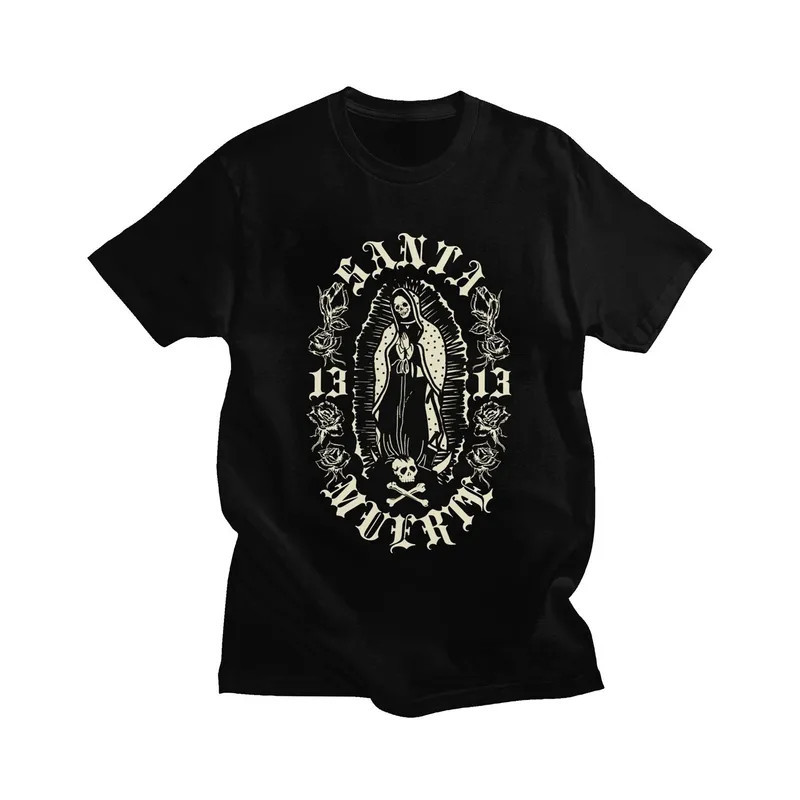 T-shirt Tête de Mort Santa Muerte Lucky 13 Couleur Noir