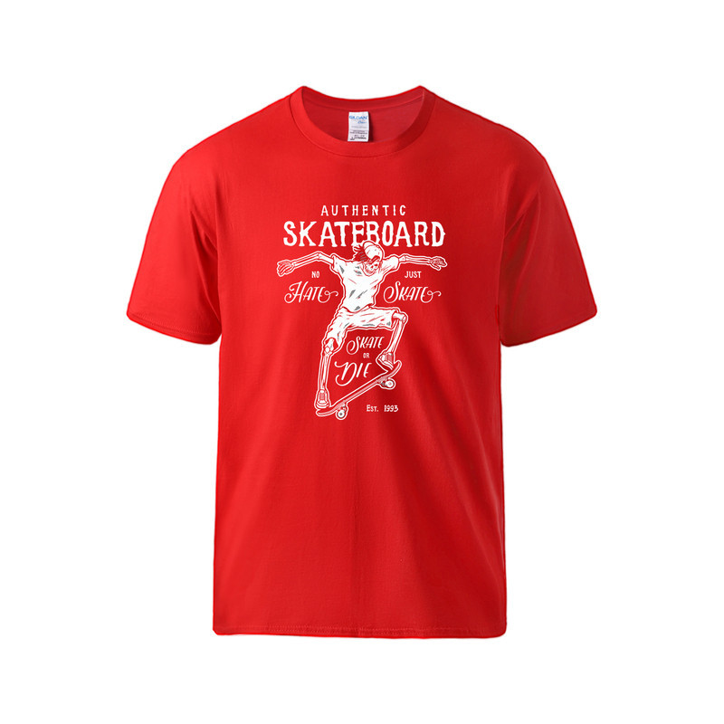 T-shirt Tête de Mort Skate Or Die Couleur Rouge
