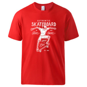 T-shirt Tête de Mort Skate Or Die Couleur Rouge