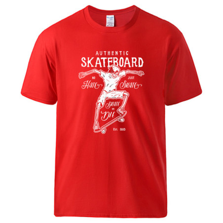 T-shirt Tête de Mort Skate Or Die Couleur Rouge