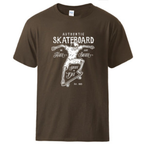 T-shirt Tête de Mort Skate Or Die Couleur Marron
