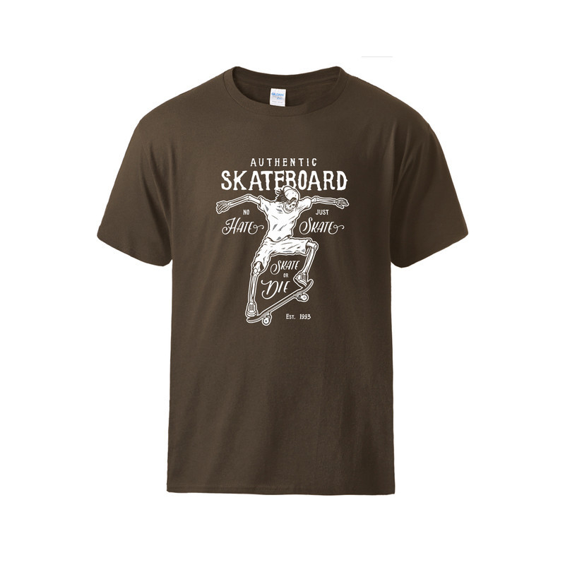 T-shirt Tête de Mort Skate Or Die Couleur Marron