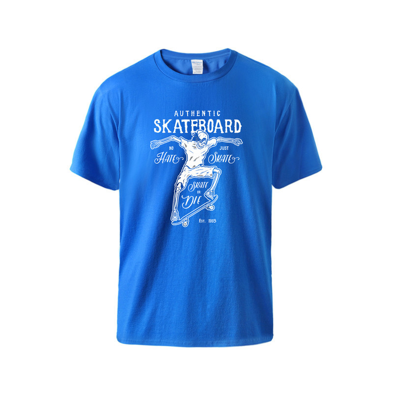 T-shirt Tête de Mort Skate Or Die Couleur Bleu