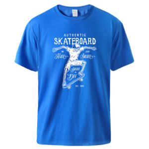 T-shirt Tête de Mort Skate Or Die Couleur Bleu